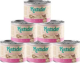 Katido Adult Turkey & Tuna Mokra Karma z indykiem i tuńczykiem dla kota 12x200g PAKIET