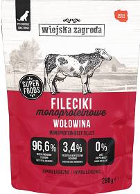 Wiejska Zagroda Pies Mokra Karma Monoproteinowe Fileciki z wołowiną 280g SASZETKA