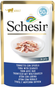 Schesir Adult Tuna&Seabass in Jelly Mokra Karma tuńczykiem i okoniem dla kota 50g