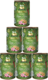 Brit Christmas Rabbit&Turkey Mokra Karma z królikiem i indykiem dla psa 6x400g PAKIET