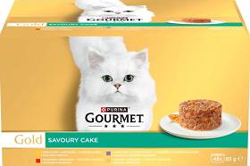 Gourmet Gold Savoury Cake Kot Mokra Karma Mix Smaków (sos) 48x85g