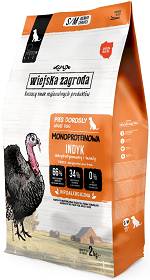 Wiejska Zagroda Monoprotein Small/Medium Adult Sucha Karma z indykiem dla psa 2kg