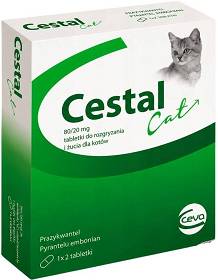 Cestal Tabletki na robaki i pasożyty dla kota 2szt. 