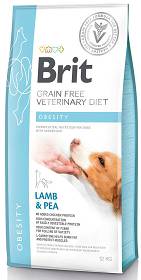 Brit Veterinary Diet Pies Obesity Lamb&Pea Sucha Karma z jagnięciną 12kg