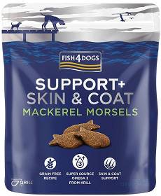 Fish4Dogs Support+ Skin&Coat Mackerel Morsels Sierść i skóra Przysmak dla psa 225g