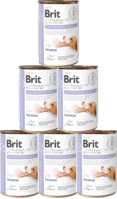 Brit Veterinary Diet Pies Gastrointestinal Salmon Mokra Karma z łososiem 6x400g PAKIET