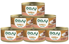 Oasy Caprice Mousse with Salmon Mokra Karma z łososiem dla kota 6x85g PAKIET