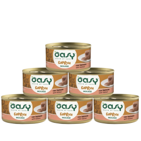 Oasy Caprice Mousse with Salmon Mokra Karma z łososiem dla kota 6x85g PAKIET