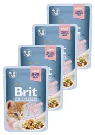 Brit Premium Kot with Chicken Fillets for Kitten Gravy Mokra Karma z kurczakiem 12x85g PAKIET