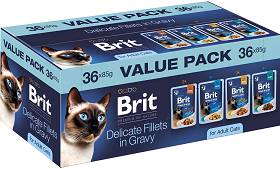Brit Premium Kot Adult Delicate Fillets in Gravy Value Pack Filety w sosie 36x85g PAKIET