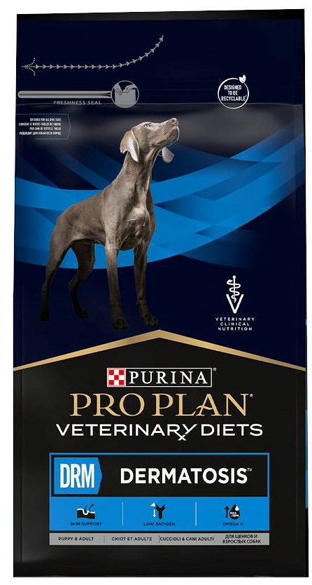 Purina Veterinary Diets Canine DRM Dermatosis Sucha Karma 2x12kg