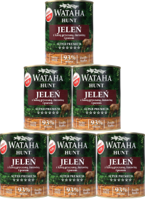 Wataha Hunt Adult Mokra Karma z jeleniem i kaszą gryczaną dla psa 6x800g PAKIET
