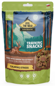 Pokusa Feel the Wild Training Snacks Calming Stress z zającem i zieloną herbatą przysmak 200g