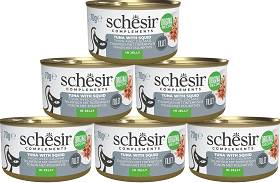 Schesir Adult Tuna&Squid in Jelly Mokra Karma z tuńczykiem i kalmarami dla kota 12x70g PAKIET