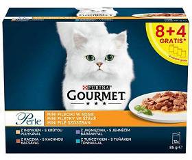 Gourmet Perle Adult Mix Smaków Mokra Karma w sosie dla kota 12x85g (8+4 GRATIS)