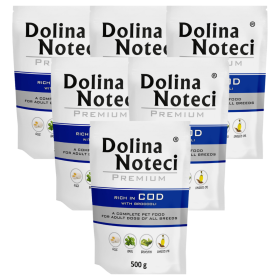 Dolina Noteci Pies Premium Adult Mokra Karma z dorszem dla psa 10x500g