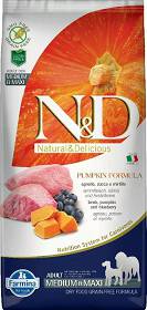 Farmina N & D Pies Pumpkin Medium & Maxi Adult Lamb & Blueberry Sucha Karma z jagnięciną 12kg