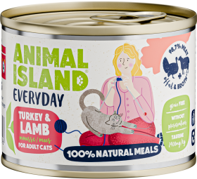 Animal Island Everyday Turkey&Lamb Mousse Mokra Karma z indykiem i jagnięciną w musie dla kota 200g