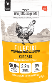 Wiejska Zagroda Mokra Karma Monoproteinowa z kurczakiem dla kota 85g SASZETKA