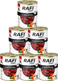 Rafi Classic Mokra Karma z wołowiną dla psa 12x800g PAKIET