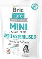 Brit Care Grain Free Pies MINI Light & Sterilised Rabbit & Salmon Sucha Karma z królikiem i łososiem 400g