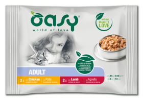 Oasy Lifestage Adult Mokra Karma z jagnięciną i kurczakiem dla kota 4x85g MULTIPACK WYPRZEDAŻ