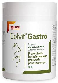 Dolvit Gastro Preparat na funkcjonowanie przewodu pokarmowego dla psa i kota 80g