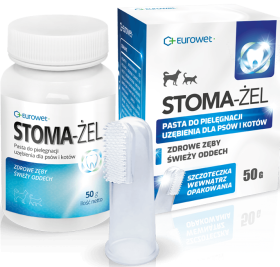 Eurowet Stoma-Żel Pasta do zębów 50g dla psa i kota + szczoteczka 