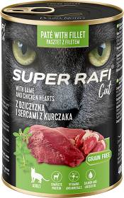 Super Rafi Kot Adult Mokra Karma z dziczyzną i sercami kurczaka dla kota 400g