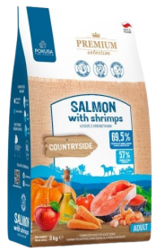 Pokusa Pies Premium Selection Countryside Salmon with shrimps Sucha Karma z łososiem i krewetkami 3kg