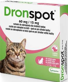 Dronspot Krople na robaki i pasożyty dla kota o wadze 2.5-5kg (2 pipety)