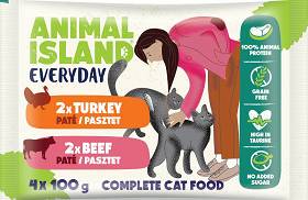 Animal Island Everyday Turkey&Beef in Pate Mokra Karma z indykiem i wołowiną w pasztecie dla kota 4x100g