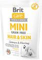 Brit Care Grain Free Pies MINI Hair & Skin Salmon & Herring Sucha Karma z łososiem i śledziem 400g