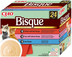 Inaba Ciao Bisque Variety Chicken, Salmon&Tunas Recipe Mokra Karma dla kota 24x40g (PAKIET ZIELONY)