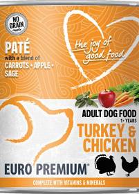 Euro Premium Pate Adult Turkey&Chicken Mokra Karma z indykiem i kurczakiem dla psa 400g