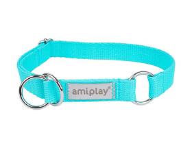Amiplay Samba Obroża półzaciskowa dla psa rozm. M (25-40cm)  kolor turkusowy
