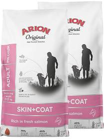 Arion Original Skin&Coat Medium Adult Salmon&Rice Sucha Karma z łososiem dla psa 2x12kg DWU-PAK