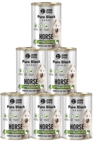 John Dog Pies Adult Pure Black Sensi Hypoallergenic Mokra Karma z Koniną 6x400g PAKIET