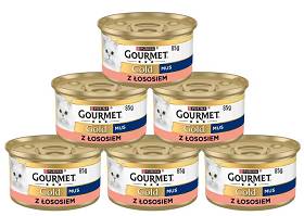 Gourmet Gold Kot Mokra Karma z łososiem (mus) 12x85g PAKIET