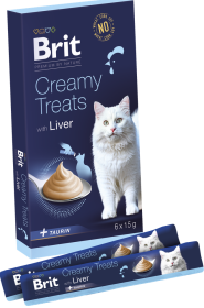 Brit Premium Creamy Treats with Liver Przysmak z wątróbką dla kota 6x15g