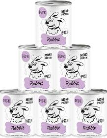 Paka Zwierzaka Pies PEPE Rabbit Mokra karma z królikiem 6x800g PAKIET