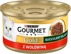 Gourmet Gold Succulent Delights Kot Mokra Karma z wołowiną (sos) 85g