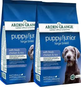 Arden Grange Pies Junior Large Chicken Sucha Karma z kurczakiem 2x12kg DWU-PAK