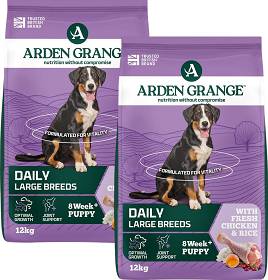 Arden Grange Pies Junior Large Chicken Sucha Karma z kurczakiem 2x12kg DWU-PAK