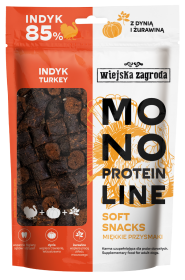 Wiejska Zagroda Monoprotein Soft Snacks Przysmaki z indykiem dla psa 115g