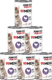 John Dog for Cats 99 MENU Kitten Turkey Mokra Karma z indykiem dla kociąt 6x400g PAKIET