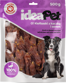 IdeaPet O! Przysmak Kiełbaski z kaczką i serem dla psa 500g
