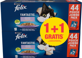 Felix Fantastic Wybór Smaków Mokra Karma w galaretce dla kota 44x85g + 44x85g GRATIS