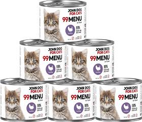 John Dog for Cats 99 MENU Kitten Turkey Mokra Karma z indykiem dla kociąt 6x200g PAKIET