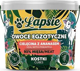 Łapsie Owoce Egzotyczne Mięsne Przysmaki z cielęciną i ananasem dla psa 160g